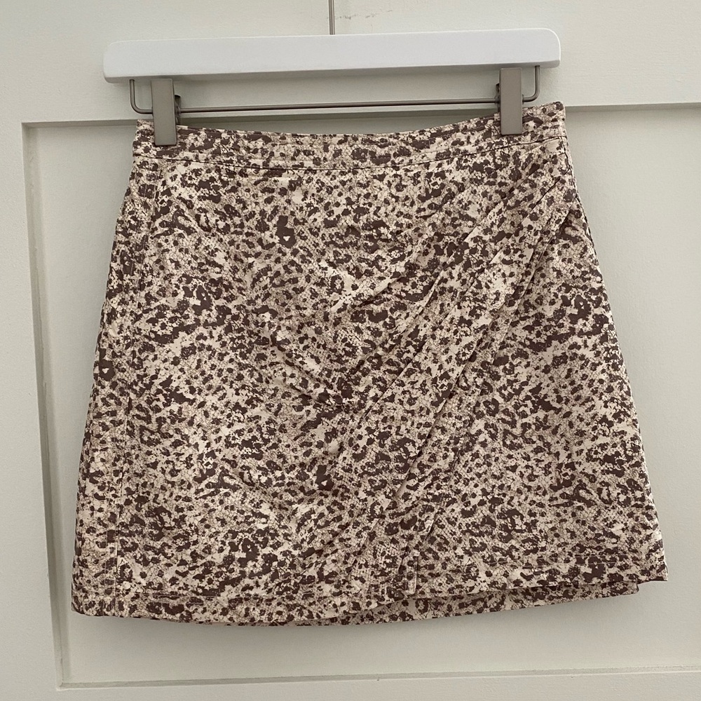 Free People Wrap Faux Leather Cheetah Skirt